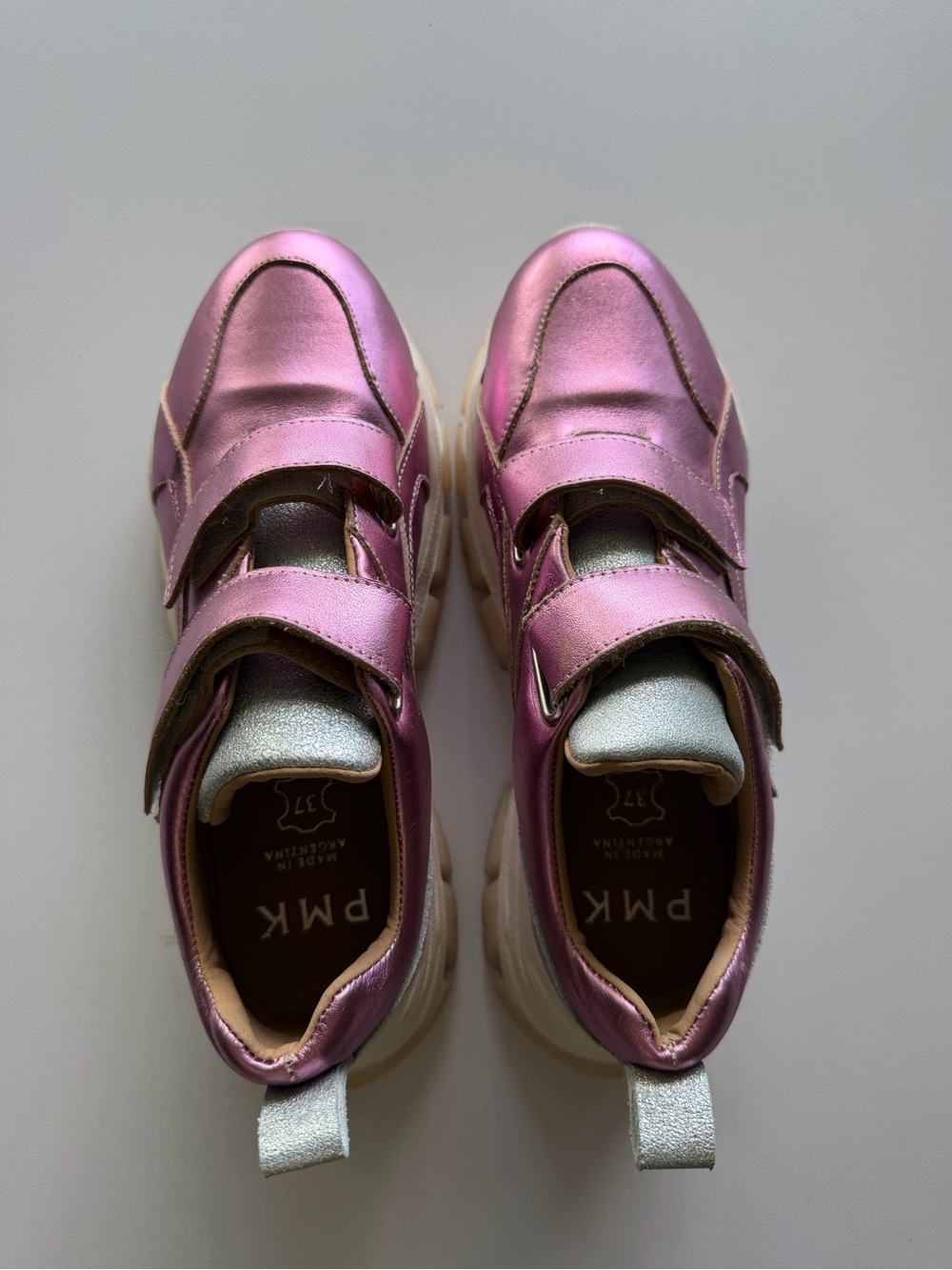 PMK Metallic Pink Platform Sneakers